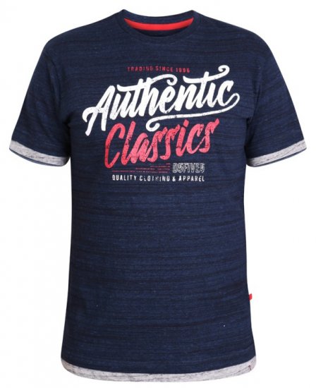 D555 Finn T-shirt Navy - Μακό μπλουζάκια - Aνδρικά μπλουζεσ μεγάλα μεγέθη