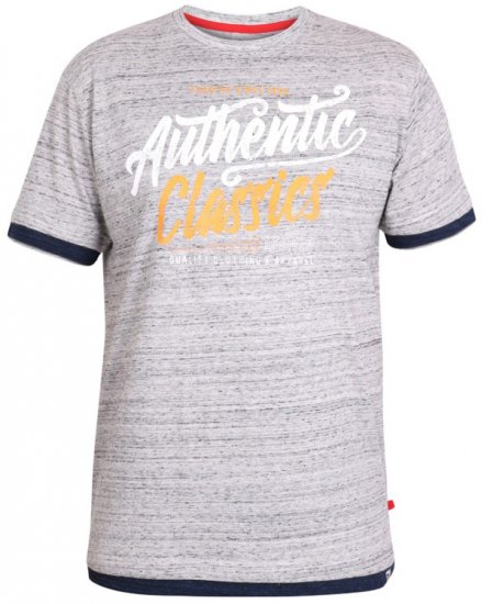 D555 Finn T-shirt Grey - Μακό μπλουζάκια - Aνδρικά μπλουζεσ μεγάλα μεγέθη