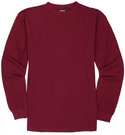 Adamo Floyd Comfort fit Long sleeve T-shirt Burgundy - Μακό μπλουζάκια - Aνδρικά μπλουζεσ μεγάλα μεγέθη