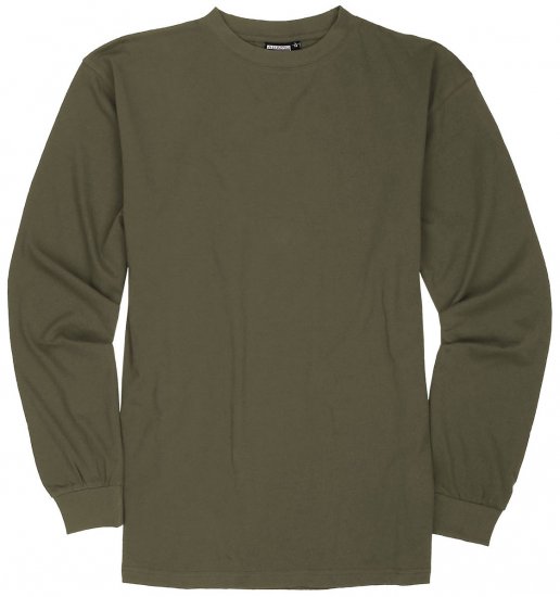 Adamo Floyd Comfort fit Long sleeve T-shirt Khaki - Μακό μπλουζάκια - Aνδρικά μπλουζεσ μεγάλα μεγέθη