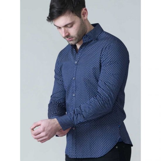 D555 Lavar Long Sleeve Diamond Printed Shirt - Πουκάμισα - Aνδρικά πουκαμισα μεγαλα μεγάλα μεγέθη
