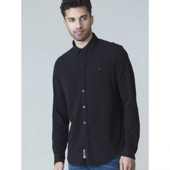 D555 Donnie Long Sleeve Jersey Shirt Black - Πουκάμισα - Aνδρικά πουκαμισα μεγαλα μεγάλα μεγέθη