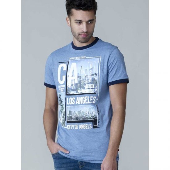 D555 Howie Fine Stripe T-shirt Blue - Μακό μπλουζάκια - Aνδρικά μπλουζεσ μεγάλα μεγέθη