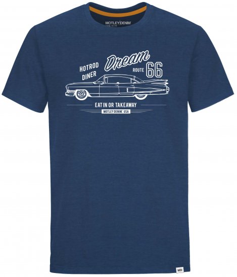 Motley Denim Gillingham T-shirt Dark Indigo - Μακό μπλουζάκια - Aνδρικά μπλουζεσ μεγάλα μεγέθη