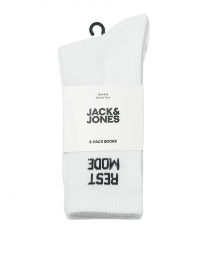 Jack & Jones Power Statements Κάλτσες τένις Λευκό 3-pack - Εσώρουχα/Μαγιό - Aνδρικά Εσώρουχα μεγάλα μεγέθη