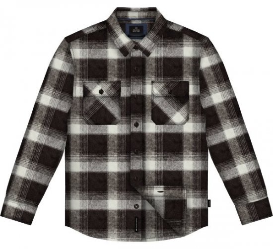 Double Outfitters GS-5233 Φανελένιο πουκάμισο Καφέ/Μπεζ - Πουκάμισα - Aνδρικά πουκαμισα μεγαλα μεγάλα μεγέθη
