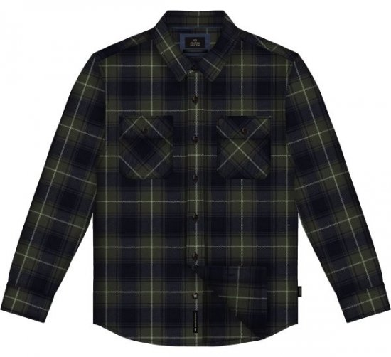 Double Outfitters GS-5233 Φανελένιο πουκάμισο Λαδί/Μπλε - Πουκάμισα - Aνδρικά πουκαμισα μεγαλα μεγάλα μεγέθη