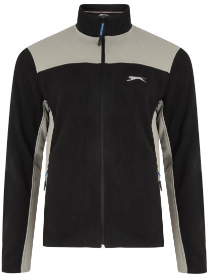 Slazenger Haines Microfleece Black - φούτερ/Φούτερ με κουκούλα - φούτερ/Φούτερ με κουκούλα ανδρικά μεγάλα μεγέθη 