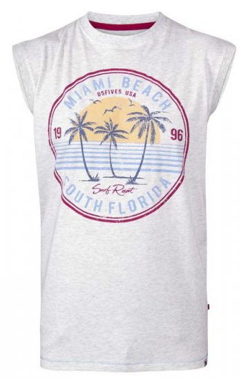 D555 Shipley Miami Beach Printed Sleeveless T-Shirt - Μακό μπλουζάκια - Aνδρικά μπλουζεσ μεγάλα μεγέθη