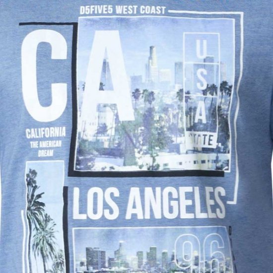 D555 Howie Fine Stripe T-shirt Blue - Μακό μπλουζάκια - Aνδρικά μπλουζεσ μεγάλα μεγέθη