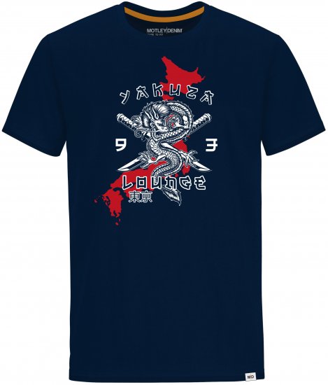 Motley Denim T-shirt Huntington Navy - Μακό μπλουζάκια - Aνδρικά μπλουζεσ μεγάλα μεγέθη