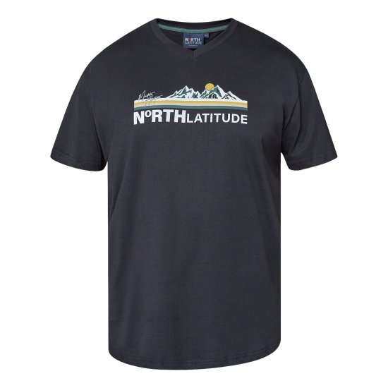 North Latitude Mountain T-Shirt V-Neck Μαύρο - TALL Πόλο μπλουζάκια - T-Shirt για Ψηλούς Άνδρες