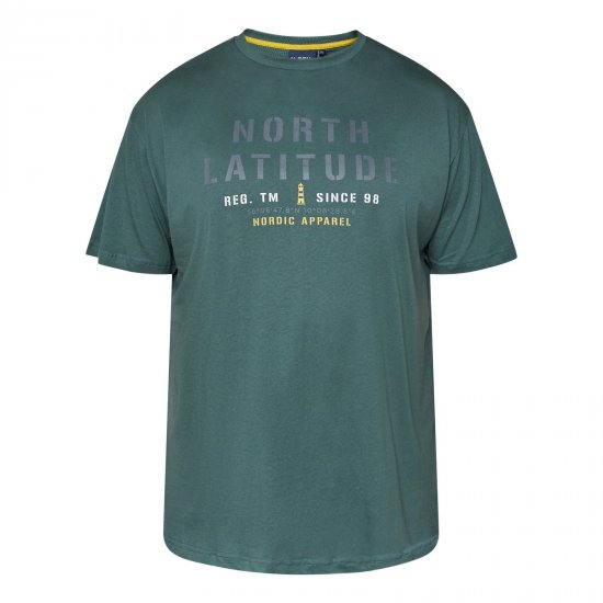 North Latitude T-Shirt Πράσινο/Χακί - Μακό μπλουζάκια - Aνδρικά μπλουζεσ μεγάλα μεγέθη
