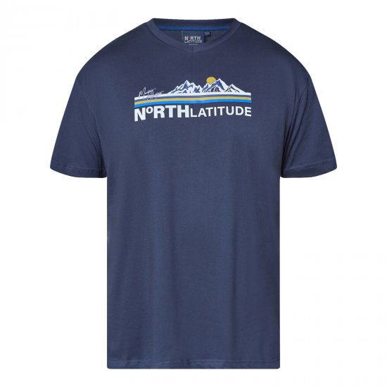 North Latitude Mountain T-Shirt V-Neck Μπλε μαρέν - TALL Πόλο μπλουζάκια - T-Shirt για Ψηλούς Άνδρες