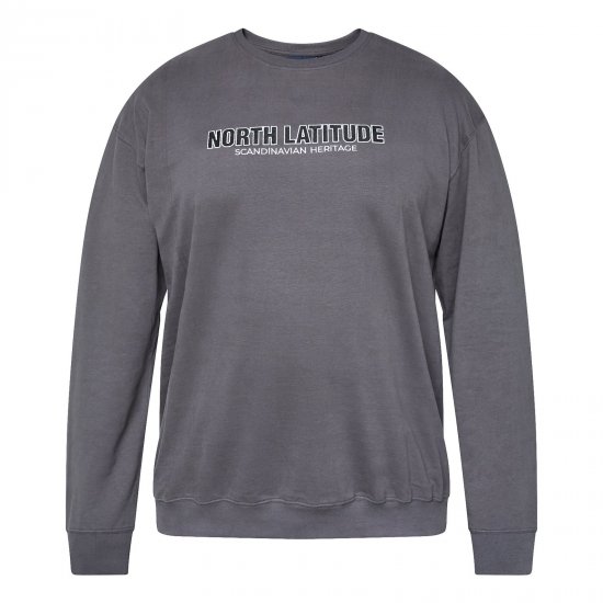 North Latitude Crewneck Sweatshirt Γκρι/Ανθρακί - TALL Φούτερ - TALL Φούτερ & Hoodies για Ψηλούς