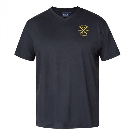 North Latitude Alpine Club T-Shirt Μαύρο - TALL Πόλο μπλουζάκια - T-Shirt για Ψηλούς Άνδρες
