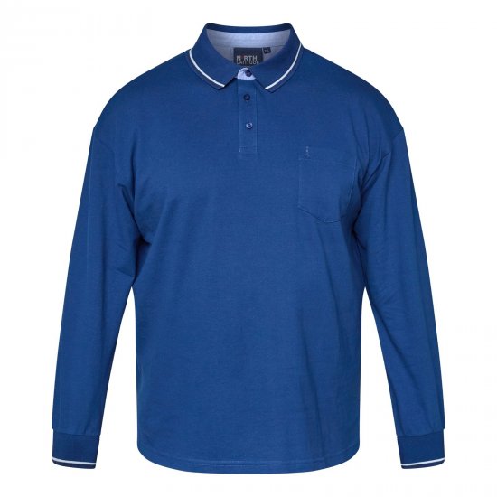 North Latitude Superflex Polo LS Μπλε - Πόλο μπλουζάκια - Aνδρικά μπλουζακια πολο μεγάλα μεγέθη