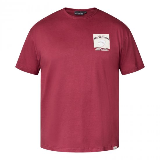 North Latitude T-Shirt With Print Κόκκινο - Μακό μπλουζάκια - Aνδρικά μπλουζεσ μεγάλα μεγέθη