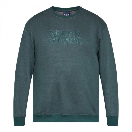 North Latitude Crewneck Logo Sweat Πράσινο/Χακί - φούτερ/Φούτερ με κουκούλα - φούτερ/Φούτερ με κουκούλα ανδρικά μεγάλα μεγέθη 