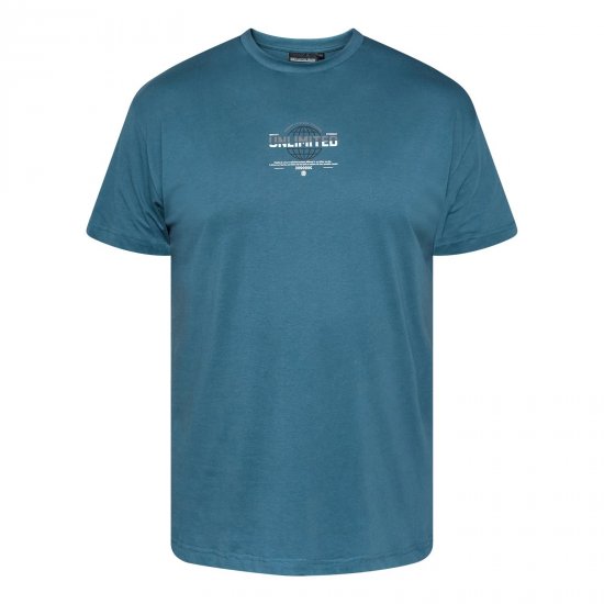 North Latitude T-Shirt With Print Μπλε - Μακό μπλουζάκια - Aνδρικά μπλουζεσ μεγάλα μεγέθη