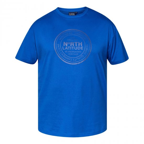 North Latitude T-Shirt Μπλε - Μακό μπλουζάκια - Aνδρικά μπλουζεσ μεγάλα μεγέθη