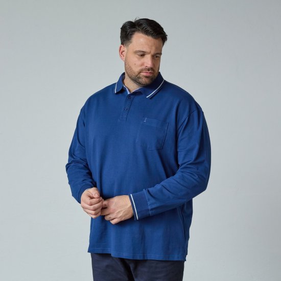 North Latitude Superflex Polo LS Μπλε - Πόλο μπλουζάκια - Aνδρικά μπλουζακια πολο μεγάλα μεγέθη