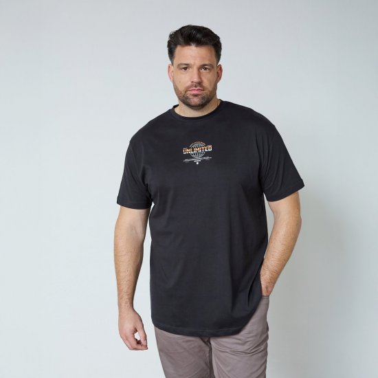 North Latitude T-Shirt With Print Μαύρο - Μακό μπλουζάκια - Aνδρικά μπλουζεσ μεγάλα μεγέθη