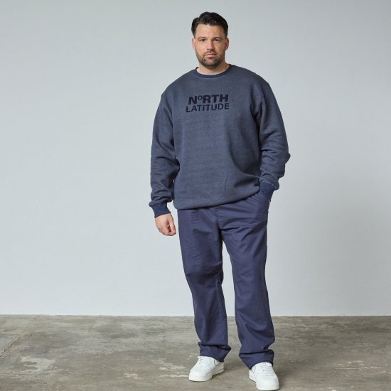 North Latitude Crewneck Logo Sweat Μπλε μαρέν - TALL Φούτερ - TALL Φούτερ & Hoodies για Ψηλούς