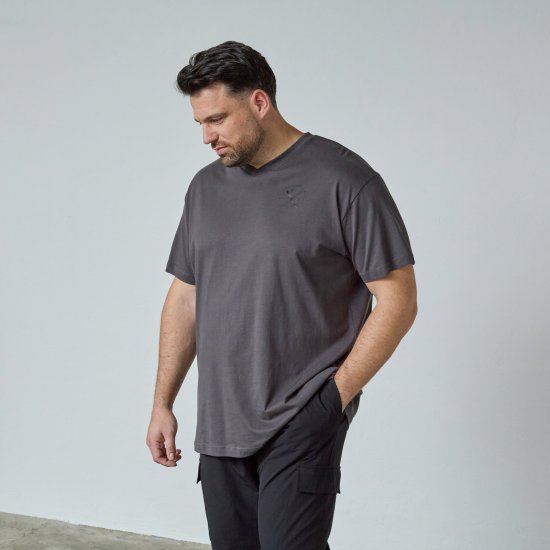North Latitude Alpine Club T-Shirt Γκρι/Ανθρακί - Μακό μπλουζάκια - Aνδρικά μπλουζεσ μεγάλα μεγέθη