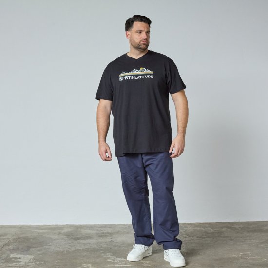 North Latitude Mountain T-Shirt V-Neck Μαύρο - TALL Πόλο μπλουζάκια - T-Shirt για Ψηλούς Άνδρες