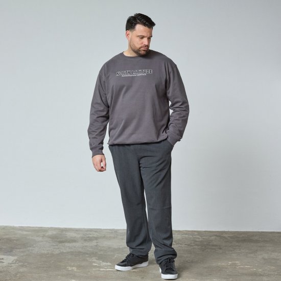 North Latitude Crewneck Sweatshirt Γκρι/Ανθρακί - TALL Φούτερ - TALL Φούτερ & Hoodies για Ψηλούς