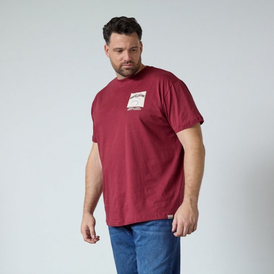 North Latitude T-Shirt With Print Κόκκινο - Μακό μπλουζάκια - Aνδρικά μπλουζεσ μεγάλα μεγέθη