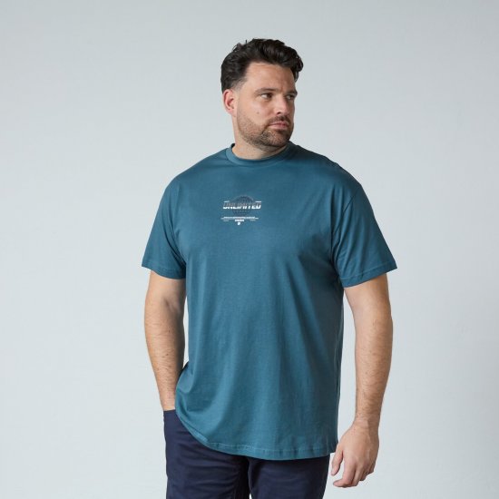 North Latitude T-Shirt With Print Μπλε - Μακό μπλουζάκια - Aνδρικά μπλουζεσ μεγάλα μεγέθη