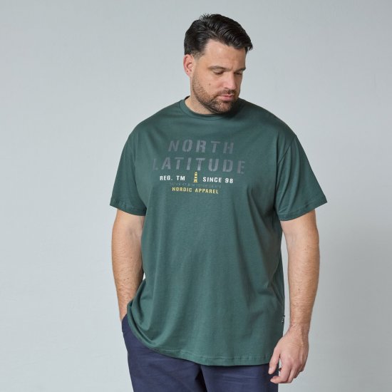 North Latitude T-Shirt Πράσινο/Χακί - Μακό μπλουζάκια - Aνδρικά μπλουζεσ μεγάλα μεγέθη