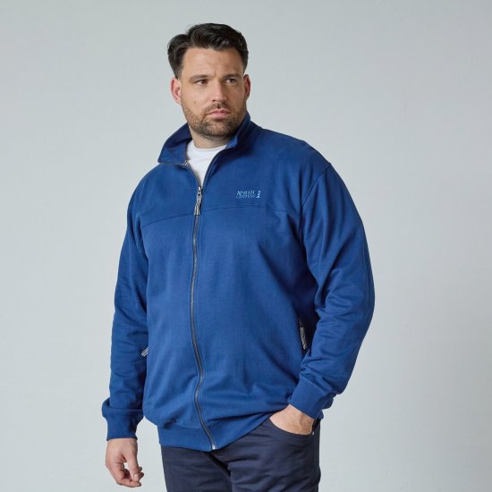 North Latitude Sweat Cardigan Μπλε - φούτερ/Φούτερ με κουκούλα - φούτερ/Φούτερ με κουκούλα ανδρικά μεγάλα μεγέθη 