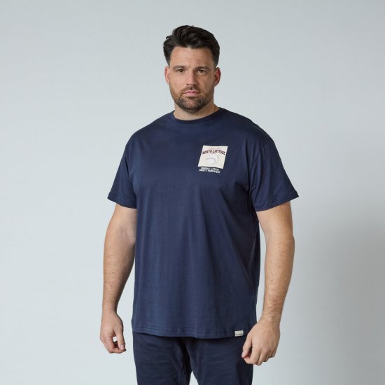 North Latitude T-Shirt With Print Μπλε μαρέν - Μακό μπλουζάκια - Aνδρικά μπλουζεσ μεγάλα μεγέθη