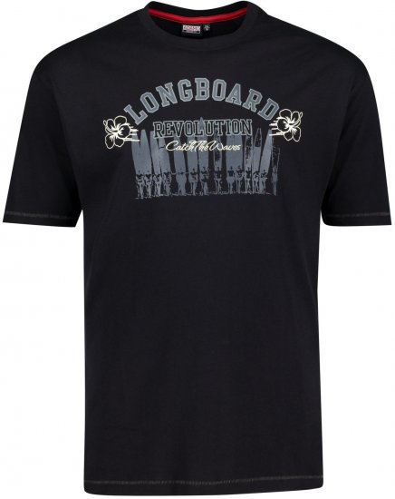 Adamo Longboard Regular Fit Printed T-shirt Black - Μακό μπλουζάκια - Aνδρικά μπλουζεσ μεγάλα μεγέθη