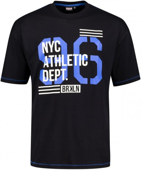 Adamo BRKLN Comfort Fit Printed T-shirt Black - Μακό μπλουζάκια - Aνδρικά μπλουζεσ μεγάλα μεγέθη