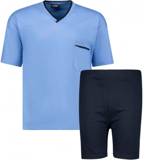 Adamo Ben Short sleeve Pyjama Light Blue - Εσώρουχα/Μαγιό - Aνδρικά Εσώρουχα μεγάλα μεγέθη