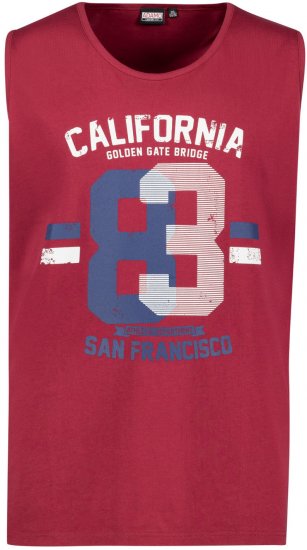 Adamo Golden Gate Comfort Fit Printed Tank-top Burgundy - Μακό μπλουζάκια - Aνδρικά μπλουζεσ μεγάλα μεγέθη