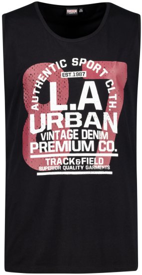 Adamo Urban Comfort Fit Printed Tank-top Black - Μακό μπλουζάκια - Aνδρικά μπλουζεσ μεγάλα μεγέθη