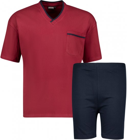 Adamo Ben Short sleeve Pyjama Burgundy - Εσώρουχα/Μαγιό - Aνδρικά Εσώρουχα μεγάλα μεγέθη