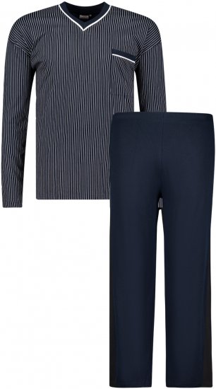 Adamo Gustav Long sleeve Pyjama Navy - Εσώρουχα/Μαγιό - Aνδρικά Εσώρουχα μεγάλα μεγέθη