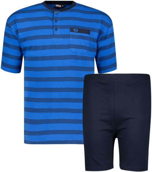 Adamo Anil Serafino Short sleeve Pyjama Royal Blue - Εσώρουχα/Μαγιό - Aνδρικά Εσώρουχα μεγάλα μεγέθη