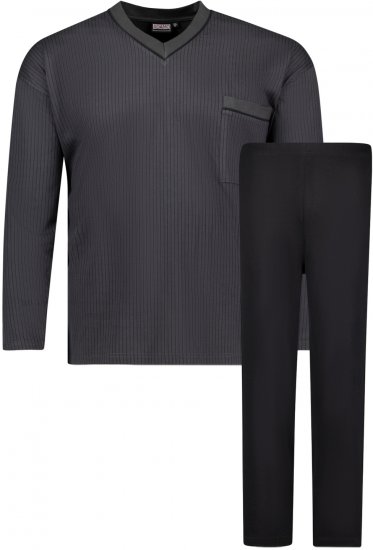 Adamo Gustav Long sleeve Pyjama Charcoal - Εσώρουχα/Μαγιό - Aνδρικά Εσώρουχα μεγάλα μεγέθη