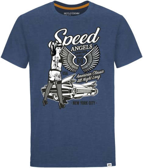 Motley Denim Hanover T-shirt Dark Indigo - Μακό μπλουζάκια - Aνδρικά μπλουζεσ μεγάλα μεγέθη