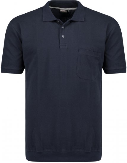 Adamo Kadir Polo Shirt with Cuffed Hem Navy - Πόλο μπλουζάκια - Aνδρικά μπλουζακια πολο μεγάλα μεγέθη