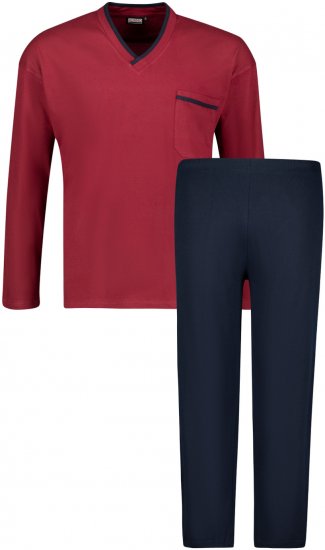 Adamo Beppo Long Sleeve Pyjama Burgundy - Εσώρουχα/Μαγιό - Aνδρικά Εσώρουχα μεγάλα μεγέθη
