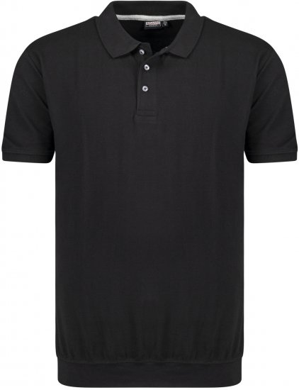 Adamo Kadir Polo Shirt with Cuffed Hem Black - Πόλο μπλουζάκια - Aνδρικά μπλουζακια πολο μεγάλα μεγέθη