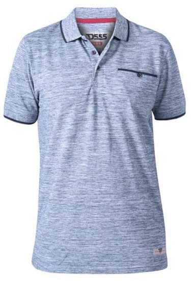 D555 Isaac Reno Pique Polo Blue Reno - Πόλο μπλουζάκια - Aνδρικά μπλουζακια πολο μεγάλα μεγέθη